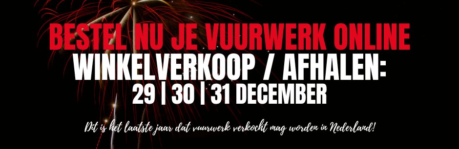 Vuurwerk webshop Amsterdam geopend!